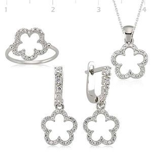 GUMUSH 925 Gümüş Zirkon Taşlı Yonce Set | ST0460002