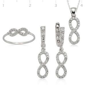GUMUSH 925 Gümüş Zirkon Taşlı Sonsuzluk Set | ST0460004