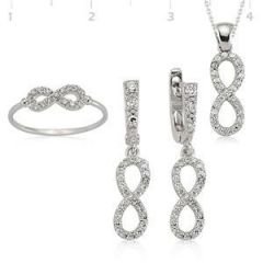 GUMUSH 925 Gümüş Zirkon Taşlı Sonsuzluk Set | ST0460004