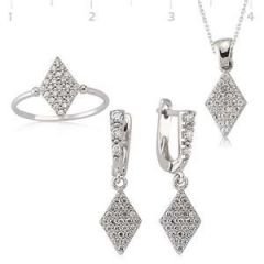 GUMUSH 925 Gümüş Zirkon Taşlı Dilim Set | ST0460005