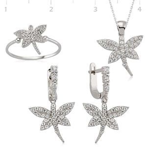 GUMUSH 925 Gümüş Zirkon Taşlı Yusufçuk Set | ST0460007