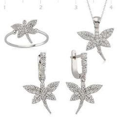 GUMUSH 925 Gümüş Zirkon Taşlı Yusufçuk Set | ST0460007