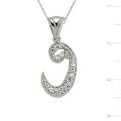 GUMUSH 925 Zirkon Taşlı Gümüş Vav Kolye | PT0470001