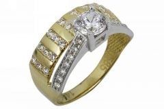 Altın Tektaş Bitişik Yüzük AY000050 Melis Gold