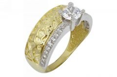 Altın Tektaş Bitişik Yüzük AY000051 Melis Gold