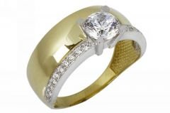 Altın Tektaş Bitişik Yüzük AY000053 Melis Gold