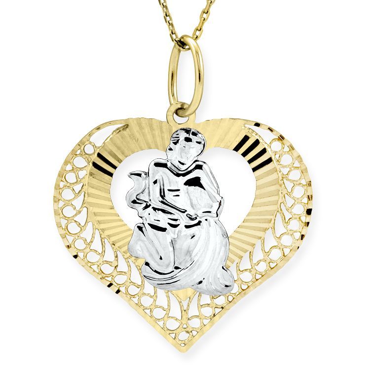 Myra Gold Kova Burcu Kalp Kolye 14 Ayar