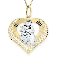 Myra Gold Kova Burcu Kalp Kolye 14 Ayar