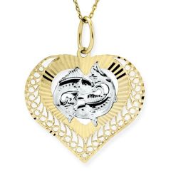 Myra Gold Balık Burcu Kalp Kolye 14 Ayar