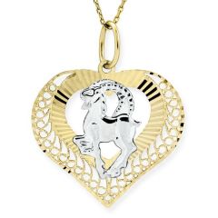Myra Gold Oğlak Burcu Kalp Kolye 14 Ayar