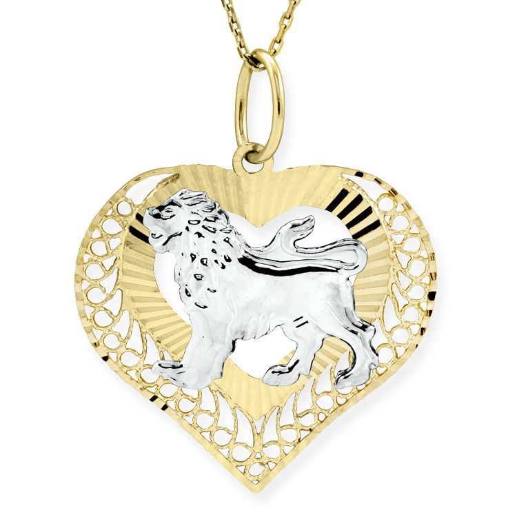 Myra Gold Aslan Burcu Kalp Kolye 14 Ayar