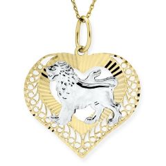 Myra Gold Aslan Burcu Kalp Kolye 14 Ayar