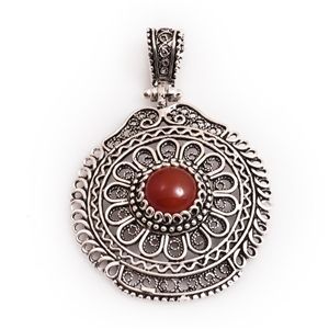 GUMUSH 925 Akik Taşlı Telkari Kolye Ucu | PND48187001