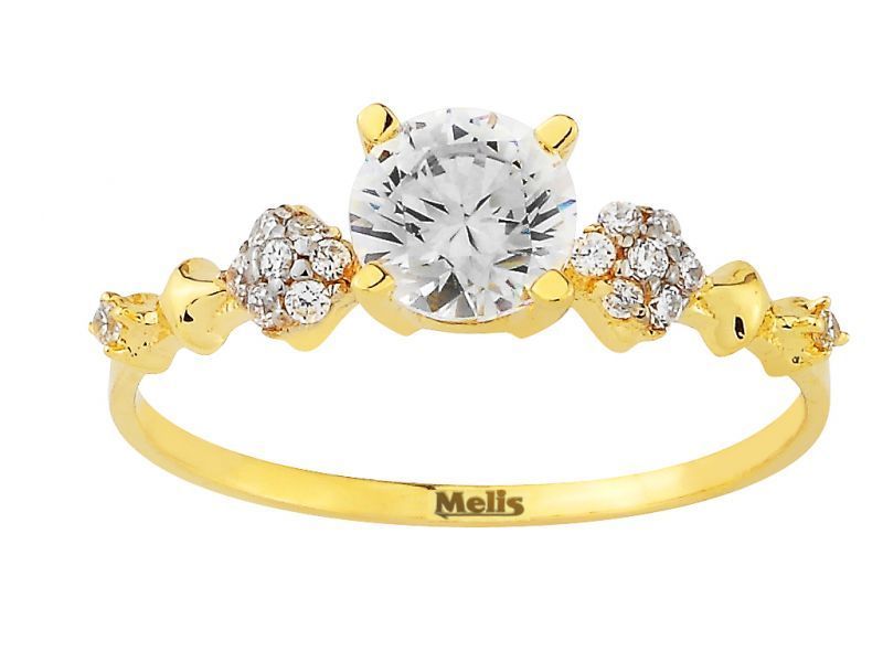 Altın Taşlı Tek Taş Yüzük AY000061 Melis Gold