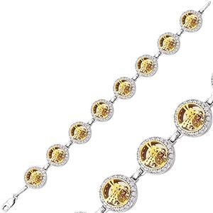 GUMUSH 925 Zirkon Taşlı Tuğra Bileklik | BR0470003