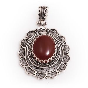 GUMUSH 925 Akik Taşlı Telkari Kolye Ucu | PND48187007
