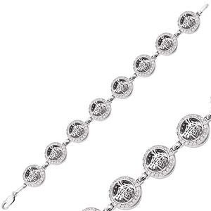 GUMUSH 925 Zirkon Taşlı Tuğra Bileklik | BR0470005