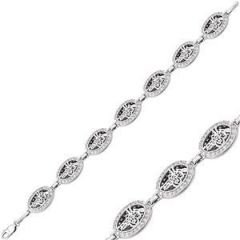 GUMUSH 925 Zirkon Taşlı Tuğra Bileklik | BR0470006