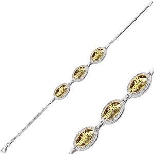 GUMUSH 925 Zirkon Taşlı Tuğra Bileklik | BR0470007