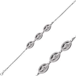 GUMUSH 925 Zirkon Taşlı Tuğra Bileklik | BR0470008