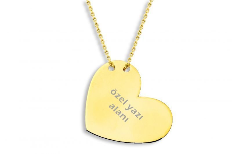 Altın Kalpli Kolye Kly00176 Melis Gold