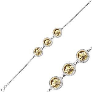 GUMUSH 925 Zirkon Taşlı Tuğra Bileklik | BR0470010