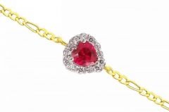 Altın Safir Taşlı Kalp Bileklik Zb000042 Melis gold