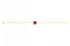 Altın Safir Taşlı Kalp Bileklik Zb000042 Melis gold