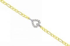 Altın Taşlı  Kalpli Bileklik ZB000044 Melis gold
