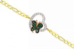 Altın Taşlı Kalp Kelebek Bileklik ZB000048 Melis Gold