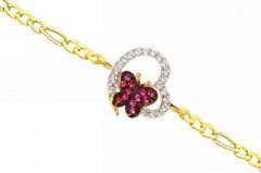 Altın Taşlı Kalp Kelebek Bileklik ZB000049 Melis Gold