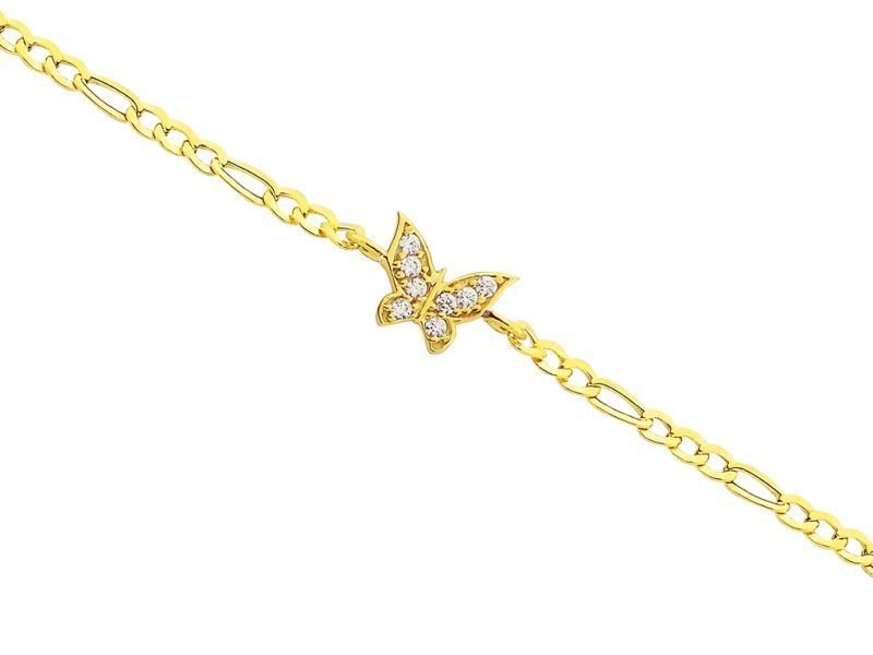 Altın Taşlı Kelebek Bileklik ZB000053 Melis Gold