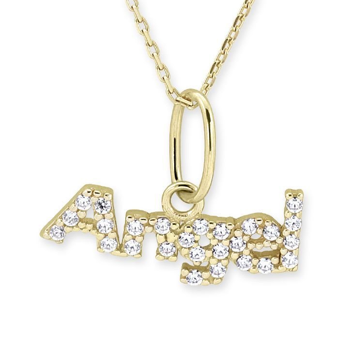 Myra Gold Melek Kolye Zirkon Taşlı 14 Ayar