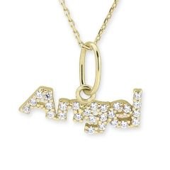 Myra Gold Melek Kolye Zirkon Taşlı 14 Ayar