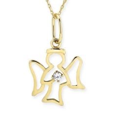 Myra Gold Melek Kolye Zirkon Taşlı 14 Ayar