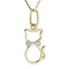 Myra Gold Minik Kedi Kolye Zirkon Taşlı 14 Ayar