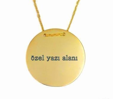 Altın Plaka Kolye Kly00184Melis Gold