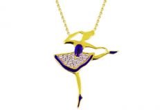 Altın Balerin Kolye Kly00186 Melis Gold