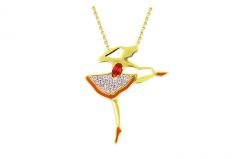 Altın Balerin Kolye Kly00187 Melis Gold