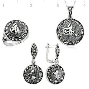 GUMUSH 925 Markazit Tuğra Set | ST0970003
