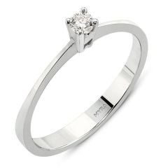 Myra Gold 0.09 Ct. Beyaz Altın Pırlanta Tektaş Yüzük