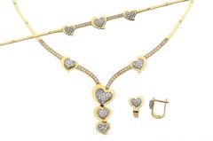 Altın Su Yolu Kalpli Set DS0006 Melis Gold