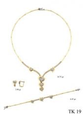 Altın Su Yolu Kalpli Set DS0006 Melis Gold