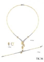 Altın Su Yolu Yaprak Motifli Set DS00011 Melis Gold