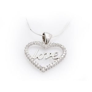 GUMUSH Zirkon Taşlı Rodyum Kaplama Love Kolye | PND47138031