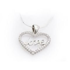 GUMUSH Zirkon Taşlı Rodyum Kaplama Love Kolye | PND47138031