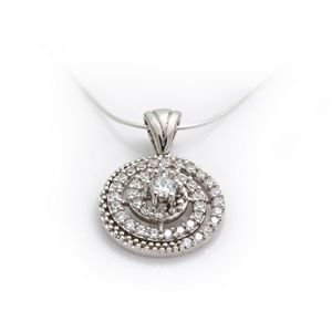 GUMUSH Zirkon Taşlı Rodyum Kaplama Girdap Kolye | PND47169040