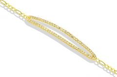 Altın Taşlı Zincirli Bileklik ZB000057 Melis Gold