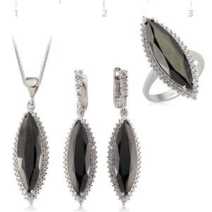 GUMUSH 925 Zirkon Taslı Gümüş Set | ST0460077
