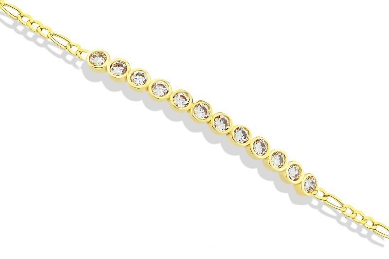 Altın Su Yolu Zincirli Bileklik ZB000058 Melis Gold